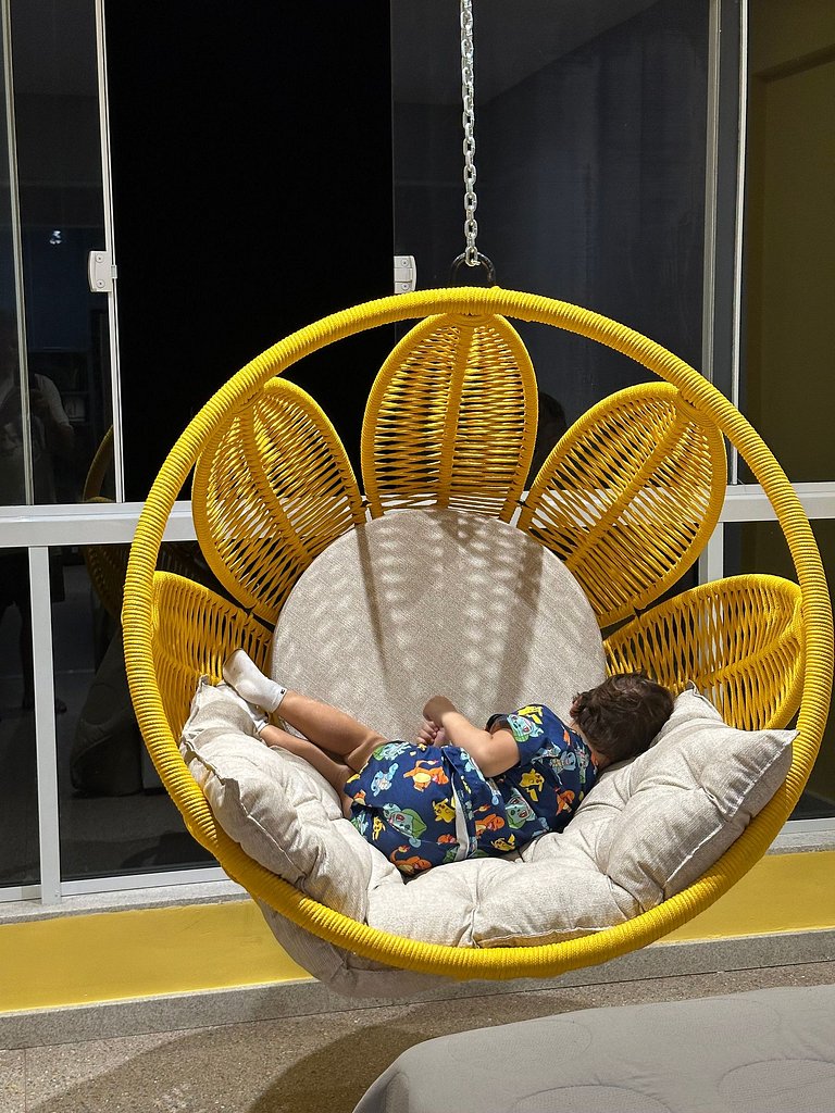 Vista Incrível • Balanço • Ar + Lavadora e Seca